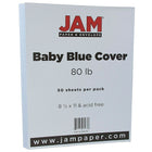 JAM Paper Matte Cardstock, 8.5 x 11, 80lb Baby Blue, 50 Pack (5155792)-Baby blue