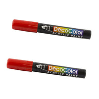 Marvy Uchida Chisel-Tip Acrylic Paint Marker - Red - 2 Pack-Colour: Red