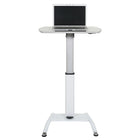 Luxor (LX-PNADJ-WH) Pneumatic Height Adjustable Lectern, White-White medium density Fibreboard with rubber trim, legs powder coated steel, Pneumatic foot pedal.