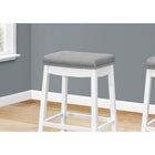 Monarch Specialties 1262 Barstool - Grey Leather-Look/White - 2 Pack-Product dimensions:  29.5" H x 19.25" W x 14.75" D