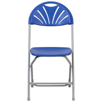 Flash Furniture HERCULES Series Blue Plastic Fan Back Folding Chair-Set of 8 Blue Plastic Folding Chairs