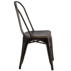 Flash Furniture Commercial Grade Distressed Copper Metal Indoor-Outdoor Stackable Chair-Curved Back with Vertical Slat