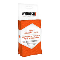 WHOOSH! Pro Size Antimicrobial Cloths, Large 14" x 14", Washable, 3 Pack-Soft, non-abrasive premium microfiber cloths will remove dirt and grime from all of your tech devices (for best results use with WHOOSH! Screen Shine)