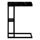 Monarch Specialties 3674 Accent Table - 25"H/Black Marble/Black Metal-Product dimensions: 18.25 Inch W x 10.25 Inch D x 25.25 Inch H