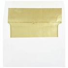 JAM Paper A7 Foil Lined Envelopes, 5.25 x 7.25, White with Gold Lining, 250 Pack (3243663H)-White with gold foil lined envelope