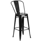 24'' Round Black Metal Indoor-Outdoor Bar Table Set with 4 Cafe Barstools [CH-51080BH-4-30CAFE-BK-GG]-4