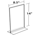 Azar Displays 14" x 8.5" Vertical/Horizontal T-Strip Acrylic Sign Holder, Clear, 10 Pack (102706)-Made of top quality 0.100" thick acrylic and easy to assemble