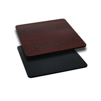 Flash Furniture 24'' Square Reversible Laminate Table Top, Black or Mahogany-Restaurant Dining Table Top