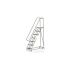 Tri-Arc Manufacturing Aluminum Rolling Ladder, Step Width: 16", Step Type: Ribbed, No. of Steps: 7 (WLAR107164)-No. of Steps: 7