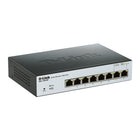 D-Link Refurbished Smart Managed 8-Port Gigabit PoE Switch-Ports 1-8 support 802.3at Power over Ethernet up to 64W PoE Budget