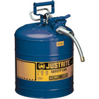 Justrite Type II AccuFlow Safety Cans, " x 11 1/2" x 18", Blue-AccuFlow™ exclusive Safe-Squeeze® trigger mechanism allows for smooth flow and accurate pouring