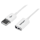 StarTech White USB 2.0 Extension Cable A to A, M/F, 3m-Simplify your USB connections with thinner USB connector moldings specifically designed for plugging into tight fitting locations