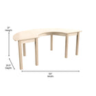 Flash Furniture Bright Beginnings Commercial Grade Wooden Half Circle Preschool Classroom Activity Table (MKME088015)-Greenguard Certified Wood for Low VOC Emissions