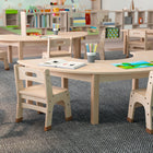 Flash Furniture Bright Beginnings Commercial Grade Wooden Half Circle Preschool Classroom Activity Table-Assembles in 20 Minutes or Less