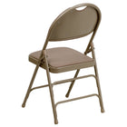 Flash Furniture HERCULES Series Ultra-Premium Triple Braced Beige Fabric Metal Folding Chair with Easy-Carry Handle-CA117 Fire Retardant Foam