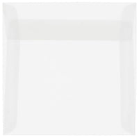 JAM Paper 6.5 x 6.5 Square Envelopes, Clear Translucent Vellum, 50 Pack (82516I)-Clear translucent envelope