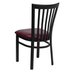 Flash Furniture HERCULES Series Black School House Back Metal Restaurant Chair - Burgundy Vinyl Seat-Burgundy Vinyl Upholstered Seat