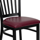 Flash Furniture HERCULES Series Black Vertical Back Metal Restaurant Chair - Burgundy Vinyl Seat-CA117 Fire Retardant Foam