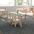 Flash Furniture Bright Beginnings Commercial Grade Wooden Trapezoid Preschool Classroom Activity Table (MKME088018)-Accommodates up to 3 Children