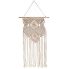 Truu Design Hand Crafted Macrame Wall Hanging 16 x 35.5, inches, Cream White-Dimensions: 16”L x 35.5”H x 0.75”W