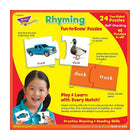 TREND enterprises Inc. Rhyming Fun-to-Know Puzzles - 48 pieces-Only matching pieces fit together. Words on puzzle-piece backs as another way to match.