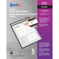 QuickFit Standard 9" x 12" Shop Ticket Holders, Black, 5 Pack-Reduces classroom paper waste and supply costs.