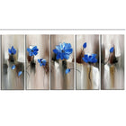 Design Art Modern Flower Large, 5 Piece Gallery-wrapped Canvas, (PT1104-5P-BLUE)-Print