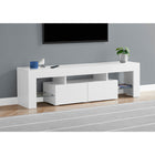 Monarch Specialties 3548 Tv Stand - 63"L/High Glossy White With Tempered Glass-Product dimensions: 63" W x 13.75" D x 17.75" H