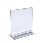 Azar Displays 10" x 8" Vertical/Horizontal T-Strip Acrylic Sign Holder, Clear, 10 Pack (102718)-Used vertically or horizontally depending on what suits best for your needs