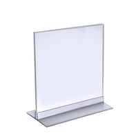 Azar Displays 10" x 8" Vertical/Horizontal T-Strip Acrylic Sign Holder, Clear, 10 Pack (102718)-Used vertically or horizontally depending on what suits best for your needs