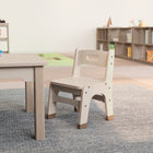 Flash Furniture Bright Beginnings Commercial Grade Wooden Classroom Chairs, 9" Seat Height with Foot Caps - Natural - Set of 2-Glossy Natural Wood Finish