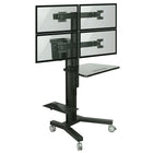 TygerClaw Mobile Display Stand with PC Holder, 42.9" x 19.7" x 69.3", Black-Max weight capacity up to 198lbs/90kgs
