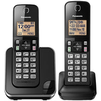 Panasonic 2-Handset Cordless Phone, Black-2-Handset system; Expandable up to 6 Handsets