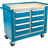 Kleton Industrial Duty Mobile Service Benches, Wood Surface (ML328)-Designed for moving heavy parts and tools to the job site