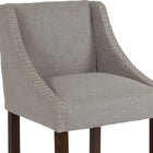 Flash Furniture Carmel 24"H Transitional Walnut Counter Height Stool with Accent Nail Trim - Light Grey Fabric - 2 Pack-CA117 Fire Retardant Foam