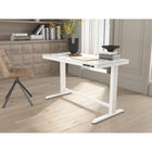 Koble Juno 47.2"W Height Adjustable Smart Desk with Drawer - White-Wireless charging on desk top