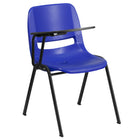 Flash Furniture Blue Ergonomic Shell Chair with Right Handed Flip-Up Tablet Arm-Compact Sized Desk