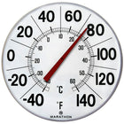 Marathon Large 12" Institutional Indoor/Outdoor Thermometer, White-Features Canadian-style print suitable for indoor or outdoor usage