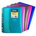 C-Line Mini-Size Super Heavyweight Poly Binder Pockets, Assorted Colors, Side Loading, 8-1/2 x 5-1/2, 24 Pack-Assorted (blue, smoke, aqua, purple and pink)