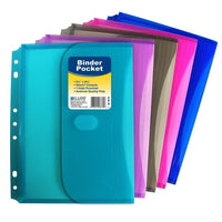 C-Line Mini-Size Super Heavyweight Poly Binder Pockets, Assorted Colors, Side Loading, 8-1/2 x 5-1/2, 24 Pack-Assorted (blue, smoke, aqua, purple and pink)