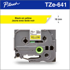 Brother Genuine TZe641 Black on Yellow Laminated Tape for P-touch Label Makers, 18 mm wide x 8 m long-Perfect for a variety of everyday labelling applications