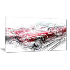 Designart Red Low Rider Convertible Canvas Art Print, (PT2642-32-16)-Print