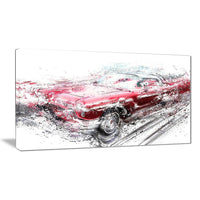 Designart Red Low Rider Convertible Canvas Art Print, (PT2642-32-16)-Print