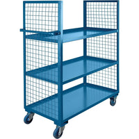 Kleton Wire Mesh Stock Truck, 3-Shelf, Steel, 24" x 63" x 51", Two-Sided (ML181)-No. of Shelves: 3