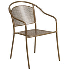 28'' Square Gold Indoor-Outdoor Steel Patio Table Set with 2 Round Back Chairs [CO-28SQ-03CHR2-GD-GG]-4