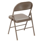 Flash Furniture HERCULES Series Double Braced Beige Metal Folding Chair-Riveted Steel Components