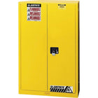 Justrite Sure-Grip Ex Flammable Storage Cabinets, Sliding Door, Self-Closing, 43" x 18" x 65"-Double wall welded 18-gauge steel construction with 1 1/2" of insulating air space