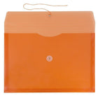 JAM Paper Plastic Envelopes with Button and String Tie Closure, Legal Booklet, 9.75 x 14.5, Orange Poly, 12 Pack (219B1OR)-Size: 9 3/4" x 14 1/2" (legal)