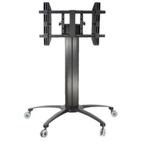 TygerClaw Mobile TV Stand for 32" - 55" TV, 39.4" x 22.7" x 43.3", Sliver-LCD Public Mobile Cart with 360 degrees rotation