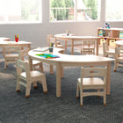 Flash Furniture Bright Beginnings Commercial Grade Wooden Half Circle Preschool Classroom Activity Table (MKME088014)-Accommodates up to 3 Children